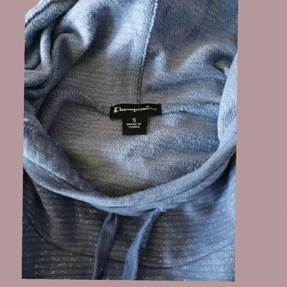Champion pullover hoodie front high neck blue color size Small - Picture 7 of 10